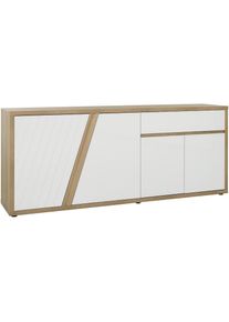 Gami, Sideboard &raquo;EPURA&laquo; Sideboard 4 T&uuml;ren 1 Schublade, Eiche Nachbildung / Weiss, Spanplatte, B/H/T: 213 cm x 87 cm x 45 cm, Eiche Nachbildung / Weiss