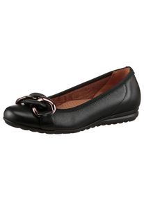 Gabor , Ballerina »FLORENZ« , Businessschuh, Schlupfschuh in bequemer Schuhweite G (= weit) , schwarz , 37 , 37 , Ballerina mit dekorativer Zierkette