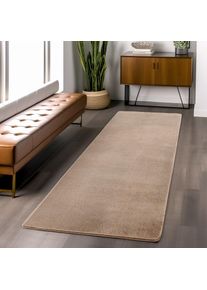 Ayyildiz Teppiche, Teppich &raquo;JOY 1400&laquo; rechteckig 11 mm H&ouml;he auch L&auml;ufer, uni Kurzflor, Wohnzimmer, Kinderzimmer, Beige, Polyester, B : 80 cm 1 Stk. -