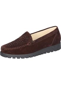 Waldläufer Waldläufer , Mokassin »HEGLI«, Slipper, Schlupfschuh, Komfortschuh in Bequemweite H (=sehr weit) , dunkelbraun , 5 (38) , 5 (38) , Slipper mit...