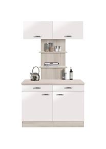 Optifit, Buffet &raquo;Faro&laquo;, mit Metallgriffen, Breite 120 cm, wei&szlig; matt, akaziefarben -B/H/T: 120 cm x 206,6 cm x 60 cm, wei&szlig; matt