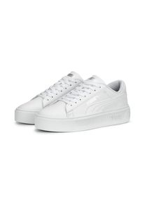 Puma , Sneaker »SMASH PLATFORM V3« , Puma White-Puma Silver , 36 , 36 , Obermaterial aus Leder mit Synthetik-Overlays