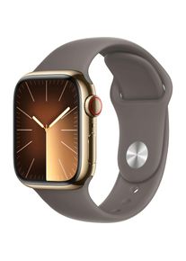 Apple , Smartwatch »Watch Series 9 Edelstahl«, (4,1 cm / 1,61 Zoll), Watch OS 10, Sport Band , Gold