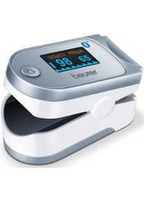Beurer , Pulsoximeter »PO 60«, innovative Vernetzung zwischen Smartphone und Pulsoximeter , weiß-silberfarben , Klein und leicht für zu Hause und...