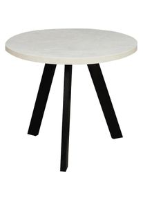 M&auml;usbacher M&auml;usbacher, Couchtisch &raquo;Couchtisch rund&laquo; Couchtisch rund Durchmesser 60cm, Metallgestell, schwarz + Keramik optik wei&szlig;, B/H/T: 50,5 cm, schwarz + 