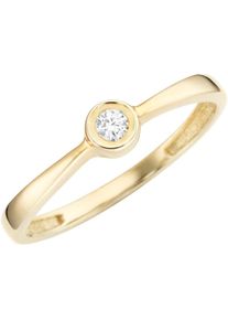 Firetti, Damen, Fingerring &raquo;Schmuck Geschenk Gold 375 Damenring Verlobungsring Goldring Solit&auml;r&laquo; mit Brillant, gelbgoldfarben, gelbgoldfarben, Pr&auml;sent