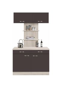 Optifit, Buffet &raquo;Faro&laquo;, mit Metallgriffen, Breite 120 cm, anthrazit, akaziefarben -B/H/T: 120 cm x 206,6 cm x 60 cm, anthrazit