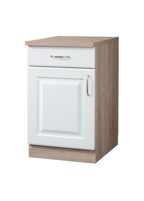 Wiho-K&uuml;chen wiho K&uuml;chen , Unterschrank &raquo;Tilda&laquo; in 2 Tiefen erh&auml;ltlich , Front: Kassette Wei&szlig;, Korpus und Arbeitsplatte: Sonoma Eiche