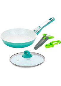 Genius , Pfannen-Set »Cerafit Revolution Pfanne Ø 24 cm inkl. Börner Multi Peeler«, (Set, 5 tlg., Pfanne, Ø 24 cm, aquagrün, Börner Multi peeler...