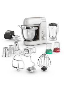 Tefal , Küchenmaschine »QB525B Bake Partner«, 8 Geschwindigkeitsstufen, inkl. Back-Kit und 5 Aufsätzen , Weiß/Silber
