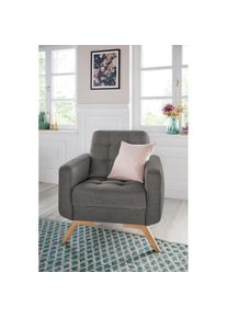 exxpo - sofa fashion, Sessel &raquo;Fiord, Loungesessel&laquo; aktuelles Design, tolle Detailverarbeitung im Sitz und R&uuml;cken, grau, Webvelours (100% Polyester);