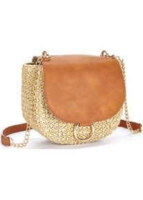 Lascana , Umhängetasche »Strandtasche«, Minibag, Schultertasche, Tragetasche, Crossbody Bag, Bast-Optik VEGAN , sand , Taschen