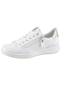 Ara , Sneaker »ROMA«, Freizeitschuh, Komfortschuh in Bequemweite H (= sehr weit) , weiß-platinfarben , 5 (38) , 5 (38) , Schnürer mit seitlichem...
