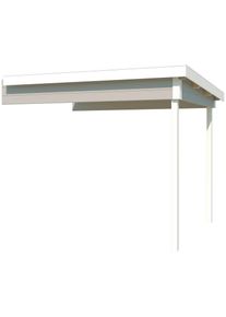 Lasita Maja, Schleppdach &raquo;Zambesi 200&laquo; Dachverl&auml;ngerung 28 mm, Fundamentmass 2500x2000, Lichtgrau, lichtgrau, Holzwerkstoff, lichtgrau