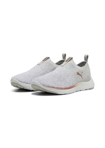 Puma, Damen, Slip-On Sneaker &raquo;SOFTRIDE REMI SLIP-ON KNIT WN'S&laquo;, Ash Gray-Puma White-Rose Gold, 37,5, Ash Gray-Puma White-Rose Gold, Tief geschnittener