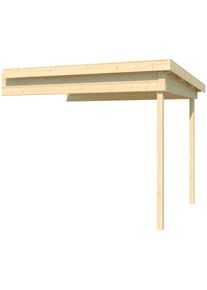 Lasita Maja, Schleppdach &raquo;Zambesi 200&laquo; Dachverl&auml;ngerung 28 mm, Fundamentmass 2500x2000, Naturbelassen, naturbelassen, Holzwerkstoff, naturbelassen