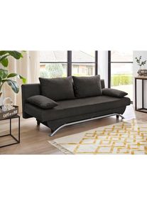 Jockenh&ouml;fer Jockenh&ouml;fer Gruppe, Schlafsofa &raquo;Nancy&laquo; inklusive Bettfunktion und Bettkasten, inklusive lose R&uuml;ckenkissen, schwarz, Luxus-Microfaser ALCATOP (100% 