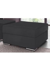 Collection AB, Hocker &raquo;John&laquo; Frei im Raum stellbar, wahlweise mit Federkern, anthrazit, Struktur (100% Polyester);Kunstleder SOFTLUX / Struktur (80% 