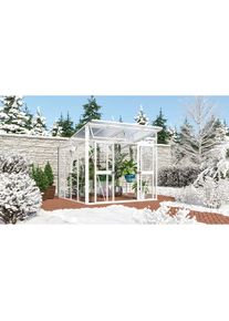 Vitavia, Gew&auml;chshaus &raquo;Aura 7800&laquo; Alu-Profile, 3 mm Sicherheitsglas, Dach 10 mm Hohlkammerplatten, wei&szlig;, B/H/T: 267 cm x 242,3 cm x 295 cm, wei&szlig;