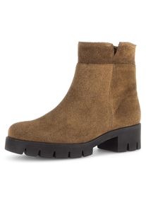 Gabor , Stiefelette, Blockabsatz, Boots, Chunky-Boots mit Innenreißverschluss , cognac , 37 , 37 , Stiefelette mit dezenten Ziernähten