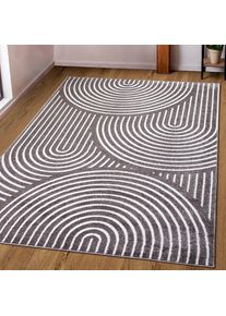 my home , Teppich »Fadel« rechteckig 9 mm Höhe 3D-Effekt, softer Kurzflor, pflegeleicht, leichter Glanz, Scandi-Look , taupe , Obermaterial: 85%...