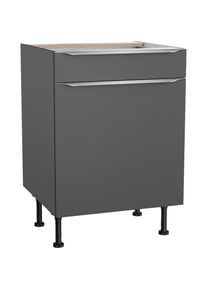 KOCHSTATION, Unterschrank &raquo;KS-Aken&laquo;, anthrazit, anthrazit -B/H/T: 60 cm x 87 cm x 58,4 cm,