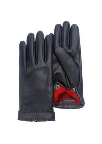 Pearlwood, Damen, Lederhandschuhe &raquo;Ann&laquo; Dekorative Handsteppung am Bund, black, black, 100% Echtes afrikanisches Schafleder