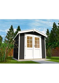 Wolff , Gartenhaus »Klassik 3024 Softline« , anthrazit-naturbelassen