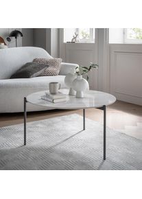 PAROLI, Couchtisch, schwarz + wei&szlig; marmoriert, B/H/T: 80 cm x 46 cm x 80 cm, schwarz + wei&szlig; marmoriert