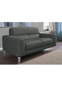 Calia italia, 2-Sitzer &raquo;Simon, erstklassiger Sitzkomfort und tolles Design&laquo; in zwei Lederqualit&auml;ten, grau, Leder BULL;Leder SORRENTO, B/H/T: 172 cm x 