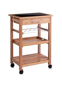 Home Affaire, K&uuml;chenwagen &raquo;Bamboo&laquo; Breite 58 cm, auf Rollen, braun/anthrazit, Bambus, B/H/T: 58 cm x 85 cm x 40 cm, braun/anthrazit