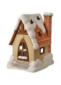 Goebel, Windlicht &raquo;Winterwald, Weihnachtsdeko&laquo; Steingut, Lichterhaus, Bunt, Steingut, B/H/T: 12 cm x 17 cm, Bunt