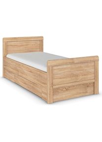 Rauch, Stauraumbett &raquo;Bett Einzelbett Stollenbett Bettk&auml;sten EVELYN&laquo; in Komforth&ouml;he mit Holzkopfteil sowie Schubladen MADE IN GERMANY, Eiche Sonoma, 