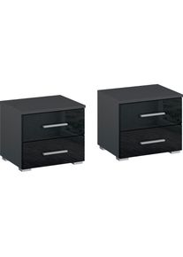 Rauch, Nachtkommode &raquo;Base&laquo; Set, 2er-Set, optional in moderner Hochglanz-Front, Graumetallic/Hochglanz Effektgrau, Holzwerkstoff, B/H/T: 40 cm x 36 cm 