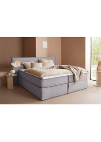 LeGer Home by Lena Gercke, Boxspringbett &raquo;Yuma&laquo; incl. Topper, in 4 Breiten, 3 Matratzenarten und je 2 H&auml;rtegraden, taupe, 100% Polyester, taupe