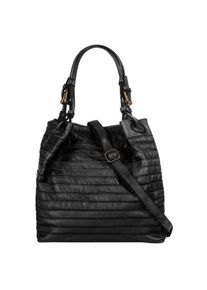Samantha Look, Damen, Shopper echt Leder, Made in Italy, schwarz, schwarz, H&ouml;he 30 cm x Breite 38 cm x Tiefe 14 cm