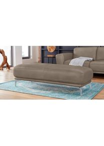 W.Schillig, Hocker &raquo;montanaa&laquo; mit Metallf&uuml;&szlig;en in Silber matt, Breite 141 cm, stone Z59, B/H/T: 141 cm x 42 cm x 61 cm, stone Z59