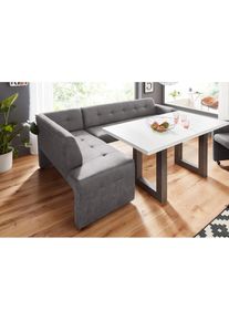 exxpo - sofa fashion, Eckbank &raquo;Barista mit toller Detailverarbeitung, hohe Bodenfreiheit&laquo; Komfortsitzh&ouml;he 49cm, Frei im Raum stellbar, elephant, 