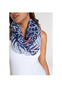 Laura Scott, Damen, Loop Sommer Schal im maritimen Design, marine-wei&szlig;, marine-wei&szlig;, Modischer Damen-Sommerschal in Loop Form von DELMAO