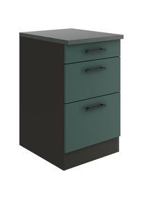 Optifit, Unterschrank &raquo;Palma&laquo; Breite 50 cm, mit 3 Schubk&auml;sten, steingr&uuml;n/antrhazit-antrhrazit, Spanplatte, anthrazit -B/H/T: 50 cm x 84,8 cm x 60 cm, 
