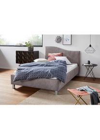 Westfalia Schlafkomfort, Polsterbett, grau, Bezug Bett: Velours mit grober Lederoptik (100% Polyester);Bonnellfederkernmatratze: 51% Polypropylen, 39%