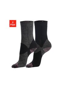 Bench. , Wandersocken, (Packung, 2 Paar), Wollsocken aus flauschigem Material mit 36% Wolle , 1x schwarz-anthrazit-rose, 1x anthrazit-schwarz-rose...