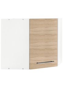 KOCHSTATION, Eckh&auml;ngeschrank &raquo;KS-Trient&laquo; 60 cm breit, eichefarben, wei&szlig; -B/H/T: 60 cm x 57 cm x 60 cm, eichefarben