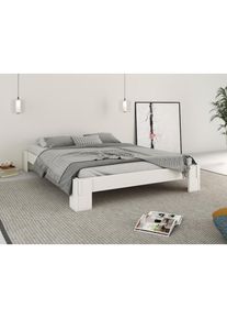 Home Affaire , Futonbett »"ZEN " zertifiziertes Massivholz (Kiefer)«, Massivholzbett, zeitlos elegant , weiß