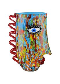 Casablanca by Gilde, Tischvase &raquo;Froozen&laquo; durchgef&auml;rbt und mundgeblasen, aus Glas, H&ouml;he ca. 30 cm, bunt, Glas, B/H/T: 20 cm x 30 cm x 9 cm, bunt