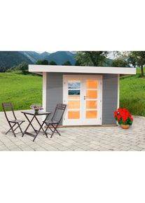 Wolff , Gartenhaus »Relax Lounge B« , grau-naturbelassen