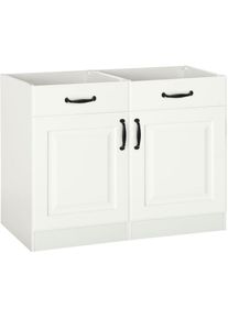 Wiho-K&uuml;chen wiho K&uuml;chen, Unterschrank &raquo;Erla&laquo; 100 cm breit mit Kassettenfront, ohne Arbeitsplatte, Front: Kassette wei&szlig;, Korpus: wei&szlig;, B/H/T: 100 cm x 82 cm x 57 