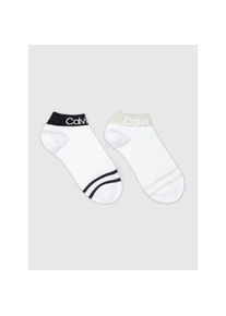 Calvin Klein Jeans, Damen, Kurzsocken &raquo;CK WOMEN QUARTER 2P LOGO WELT&laquo; 2 Paar, Coolmax-Garn, Einheitsgr&ouml;&szlig;e passend von 37-41, white, white, 