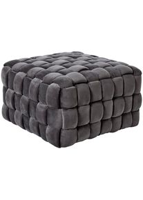 Jahnke, Hocker &raquo;WEB ART M&laquo; Hocker, Couchtisch, Beistelltisch gepolstert in edler Flechtoptik, Platingrau, B/H/T: 78 cm x 42,5 cm x 78 cm, Platingrau