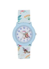 Prinzessin Lillifee , Quarzuhr, Armbanduhr, Kinderuhr, Mädchenuhr, ideal auch als Geschenk , bunt-weiß, blau , Zauberhafte Kinderarmbanduhr
